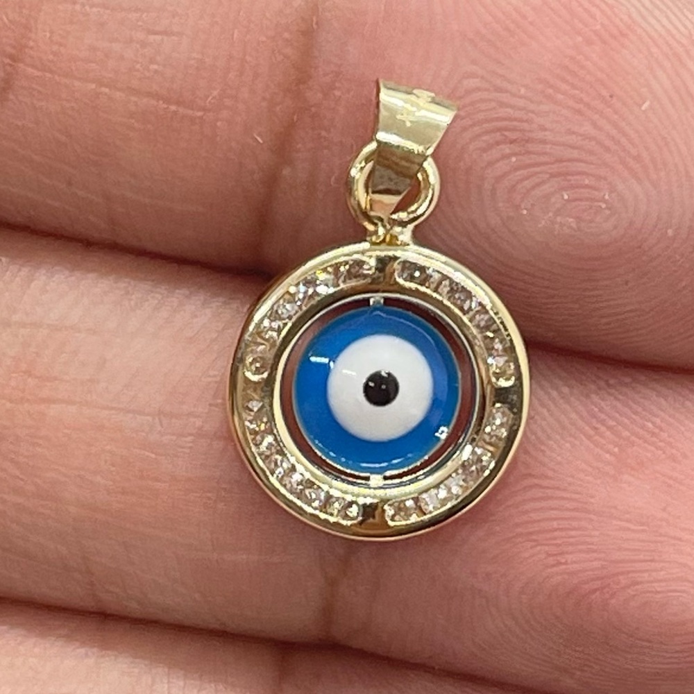10K Gold Evil Eye Charm